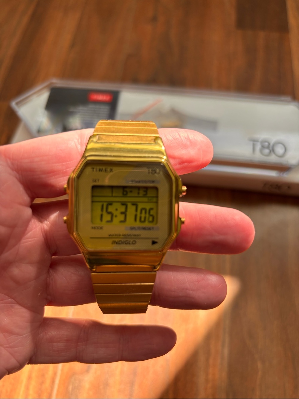 Timex Gold Digital T80-Inspired Watch